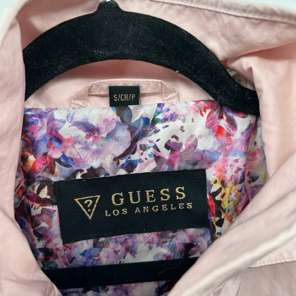 GUESS Women's Adjustable Long Sleeve Anorak Jacket Pastel Pink SIZE SMALL - Picture 4 of 8